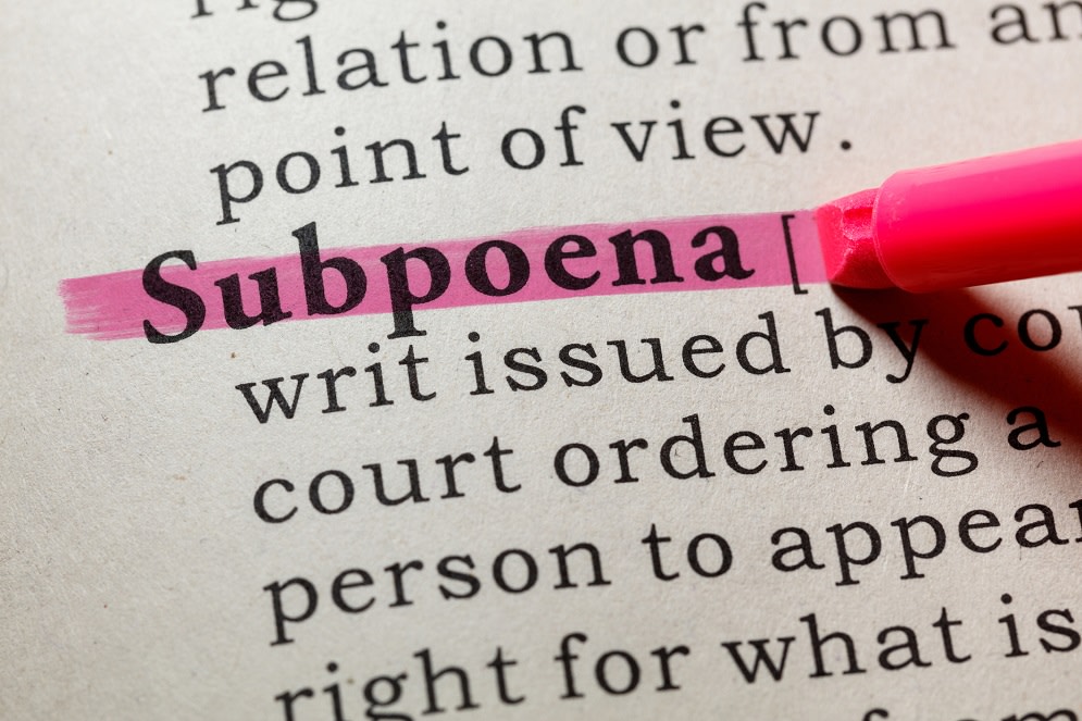 Fake Dictionary, Dictionary definition of the word subpoena. including key descriptive words.