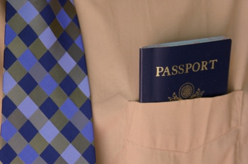 Business man and passport